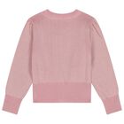 Girls Pink Bow Cardigan, 3, hi-res