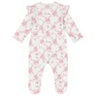 Baby Girls White & Pink Floral & Butterflies Babygrow, 1, hi-res