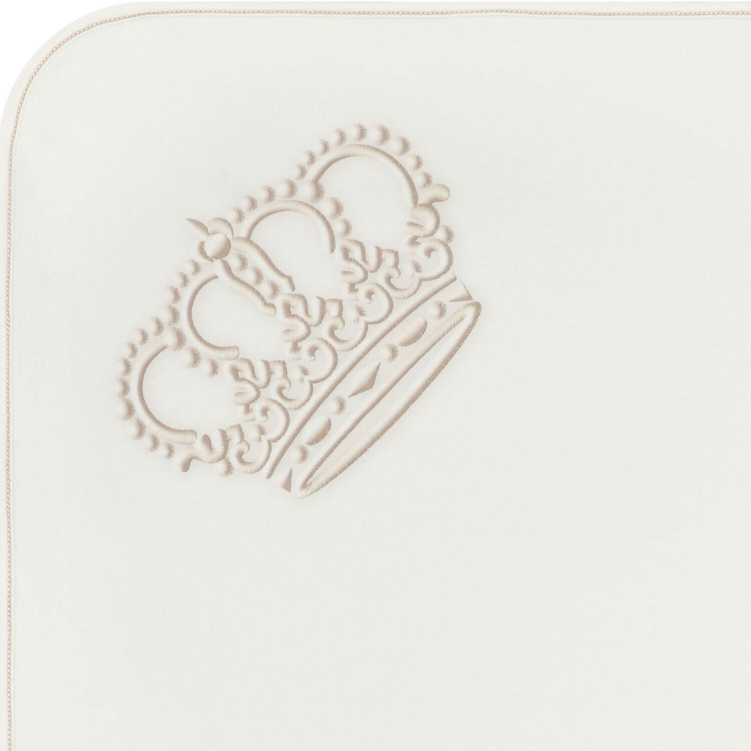 طقم بطانية و قبعة أولاد بشعار تاج باللون العاجي, 1, hi-res image number null