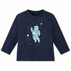 Younger Boys Navy Astronaut Long Sleeve Top, 2, hi-res