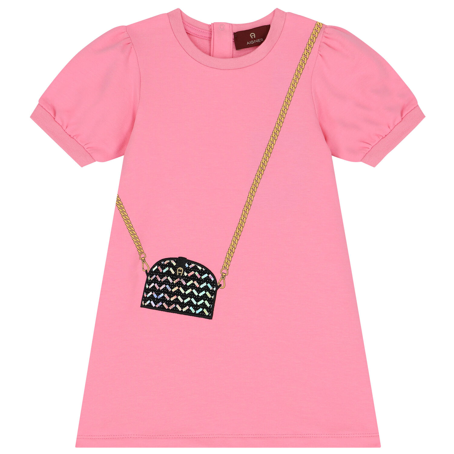 Younger Girls Pink Logo Bag Dress, 2, hi-res