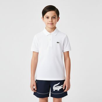Boys White Logo Polo Shirt
