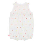 Baby Girls White Cotton Romper, 1, hi-res