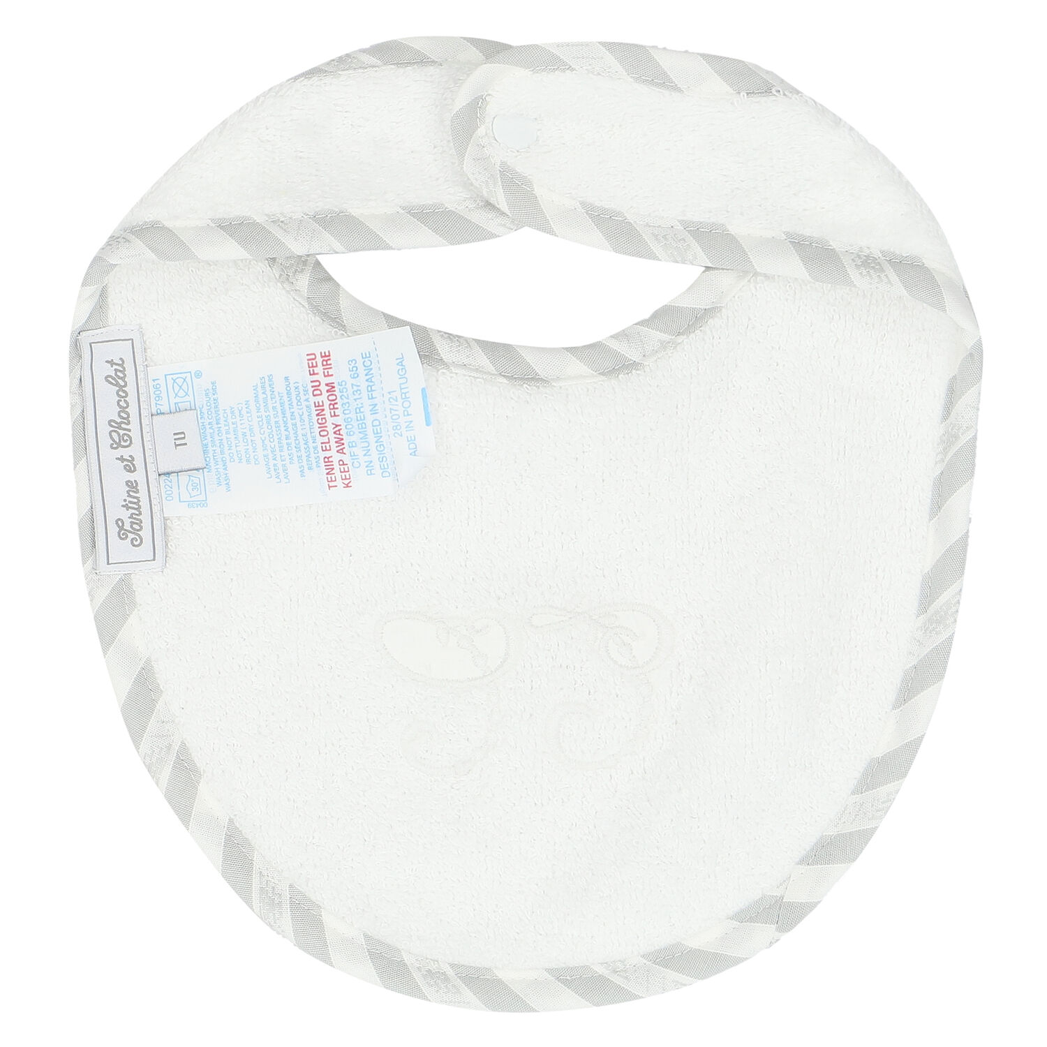 مريلة بالشعار باللون الأبيض والرمادي, 3, hi-res