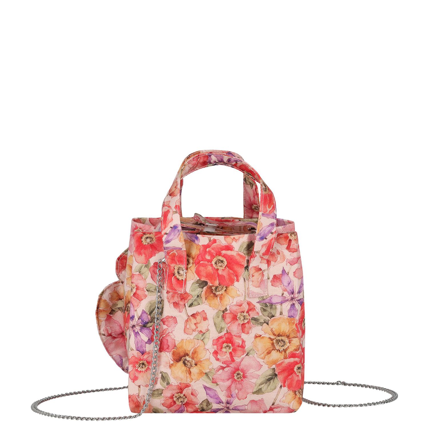 Girls Pink Floral Handbag ( 14CM ), 1, hi-res