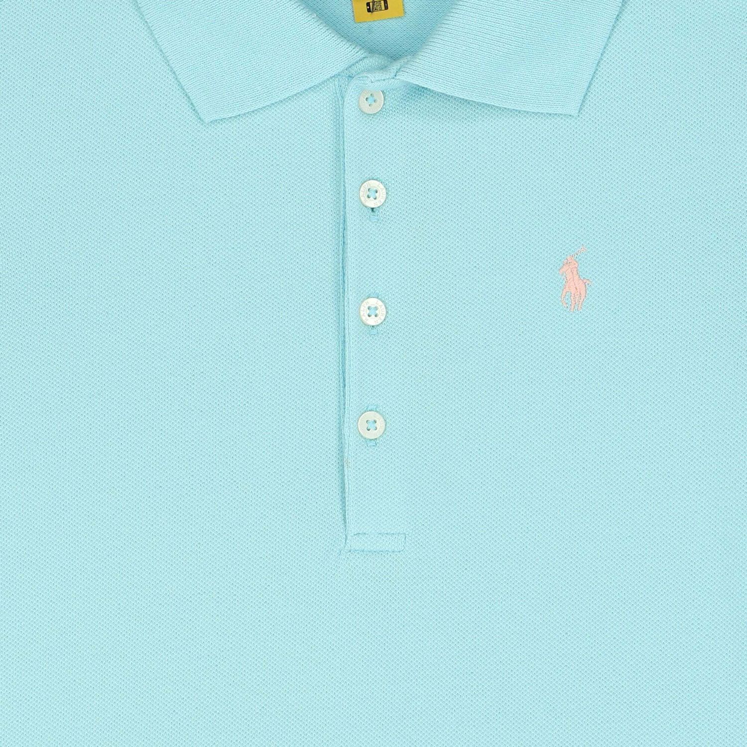 Girls Blue Logo Polo Dress , 1, hi-res