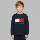 Boys Navy Blue Logo Sweatshirt, 1, hi-res