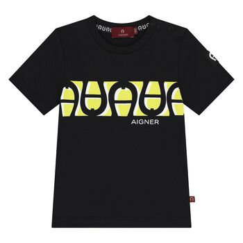 Younger Boys Black Logo T-Shirt