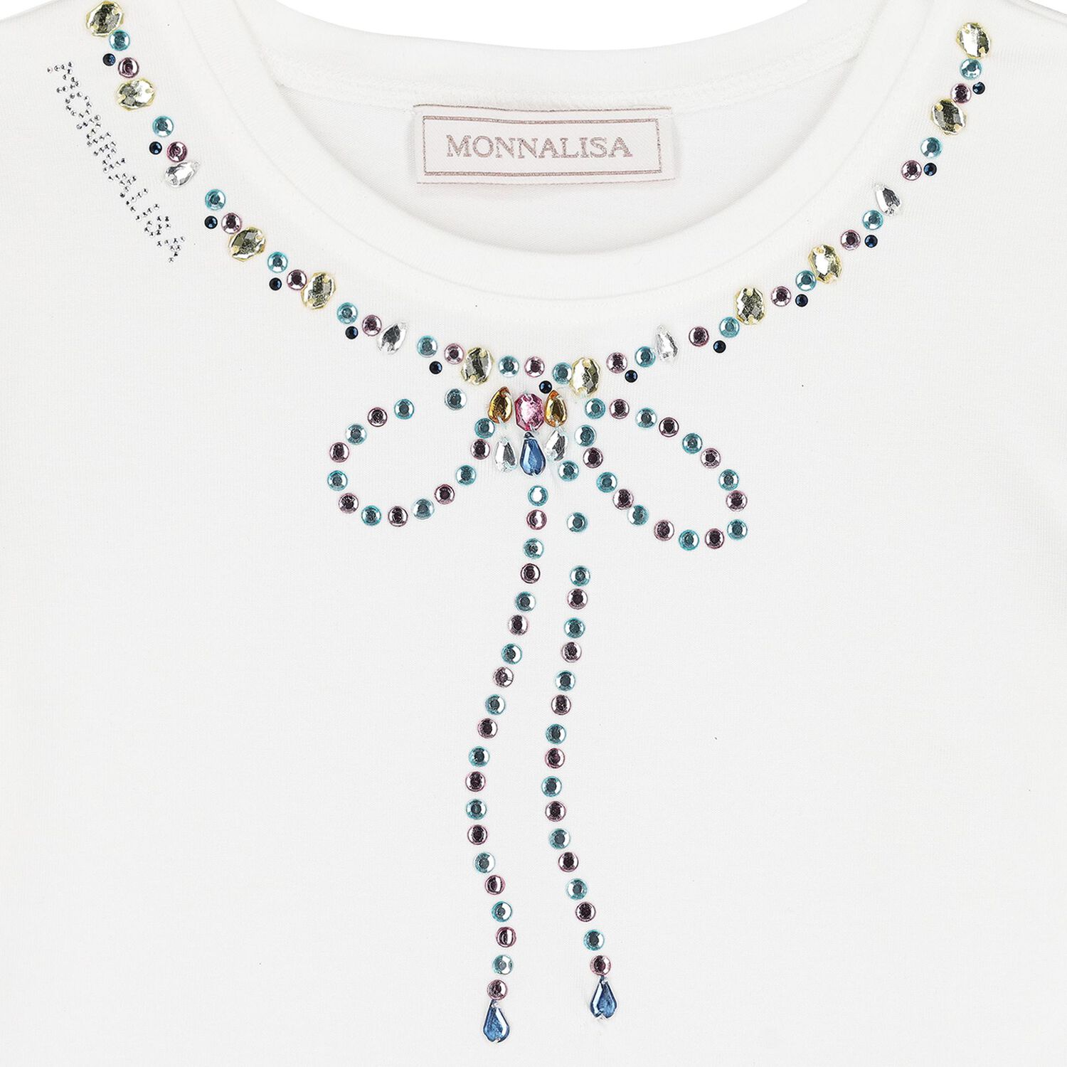 Girls Ivory, Pink & Blue Jewel Skirt Set, 1, hi-res image number null