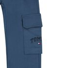 بنطلون أولاد رياضي بالشعار باللون الأزرق, 1, hi-res