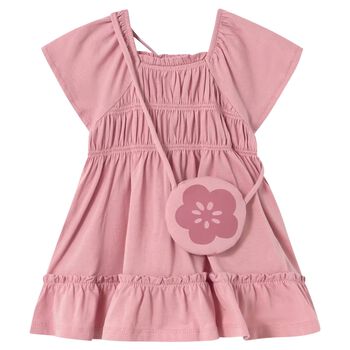 Younger Girls Pink Dress & Handbag