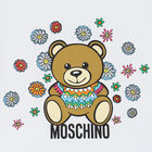 Girls White Teddy Bear Logo T-Shirt, 1, hi-res