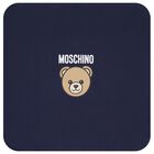 Navy Blue Teddy Bear Logo Baby Blanket, 3, hi-res
