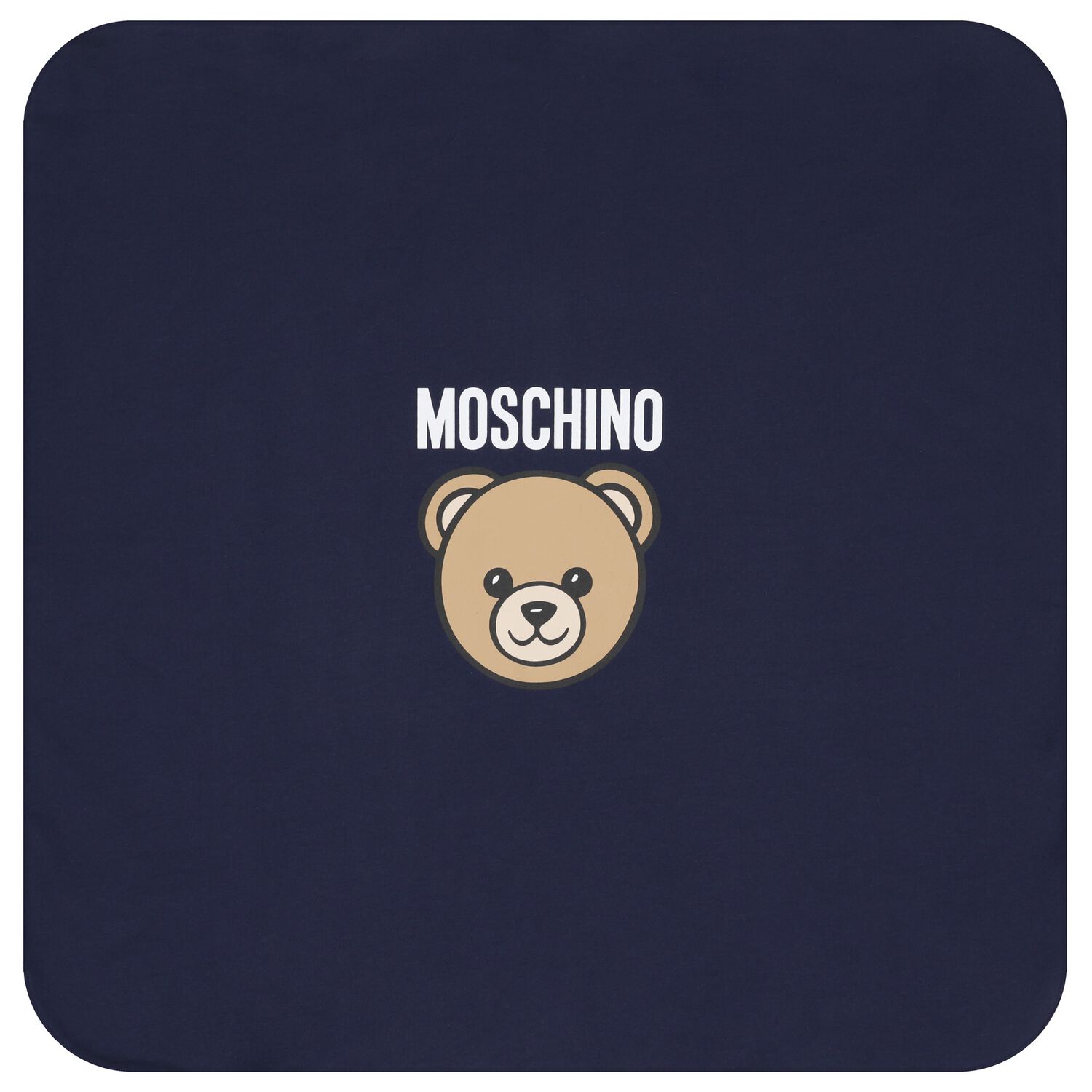 Navy Blue Teddy Bear Logo Baby Blanket, 3, hi-res