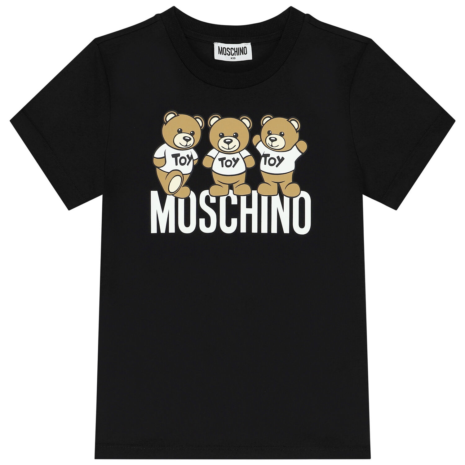 تيشيرت بشعار تيدي باللون الأسود, 1, hi-res