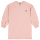 فستان وردي بشعار للبنات, 1, hi-res