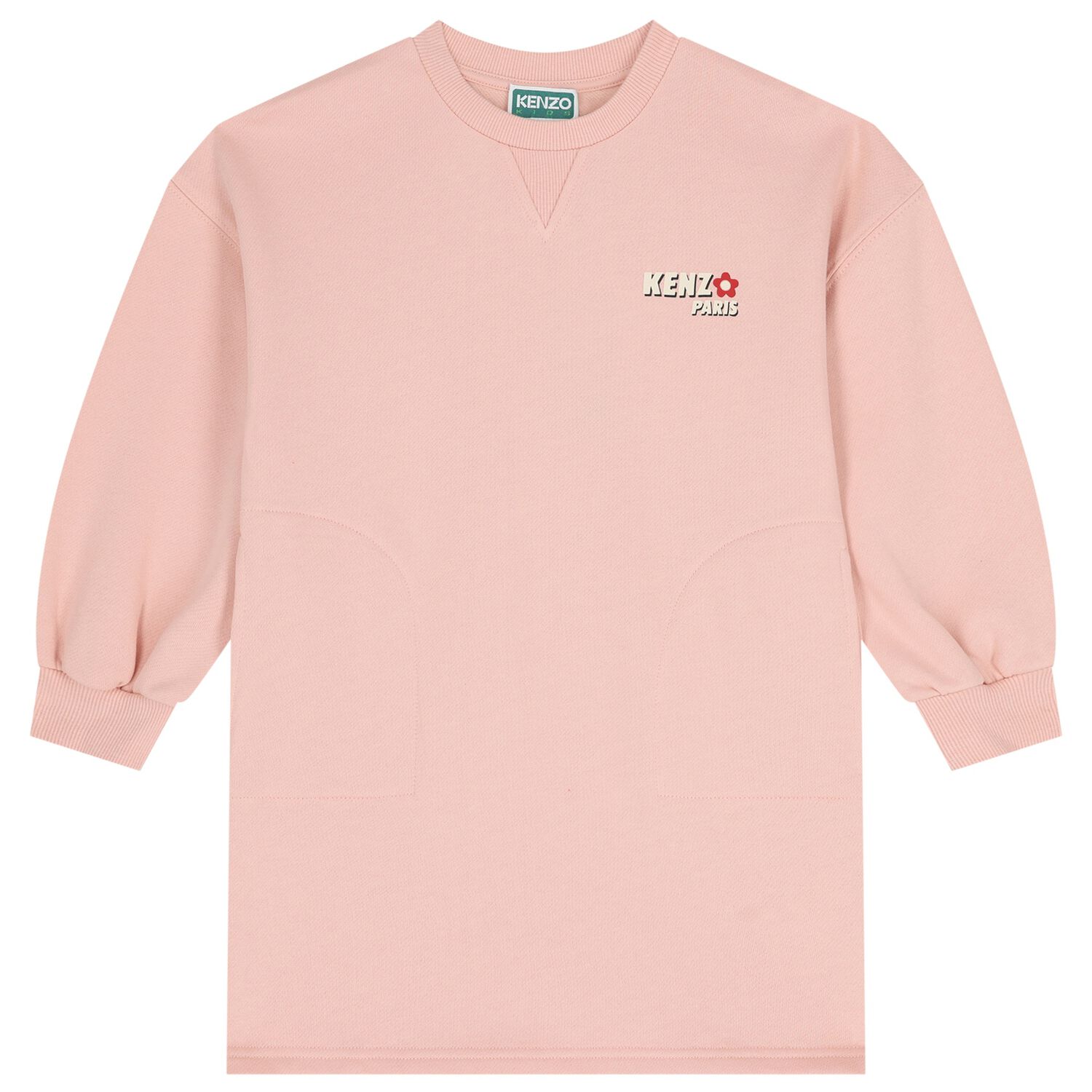 فستان وردي بشعار للبنات, 1, hi-res