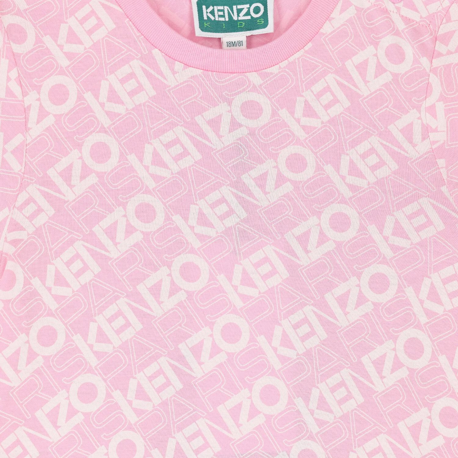 فستان وردي بشعار للفتيات الصغيرات, 1, hi-res