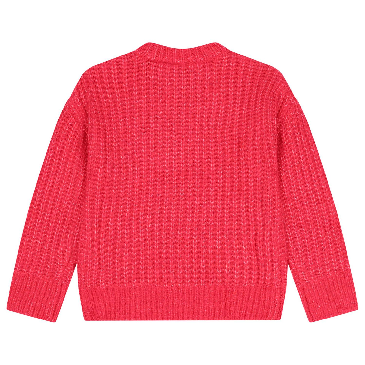 Girls Pink Logo Knitted Jumper, 1, hi-res