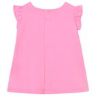 فستان وردي مزين بألوان قوس قزح وزهور للفتيات الصغيرات, 1, hi-res