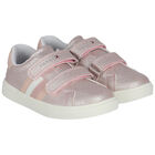Girls Pink Glitter Logo Trainers, 2, hi-res