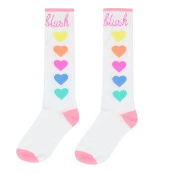 Girls White Logo Socks