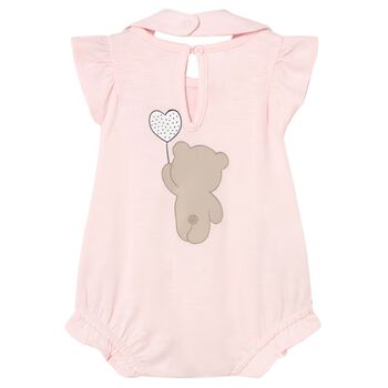 طقم ملابس نوم وردي اللون للبنات الصغيرات بتصميم دب تيدي