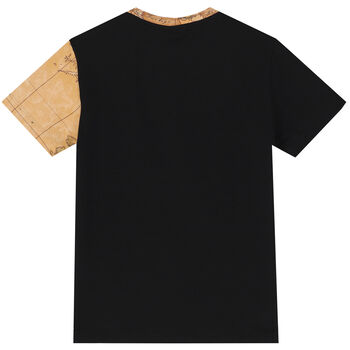 Boys Black & Beige Logo Geo Map T-Shirt
