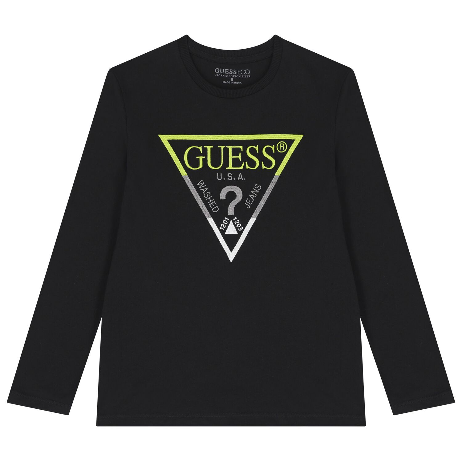 Boys Black Logo Long Sleeve Top, 2, hi-res image number null