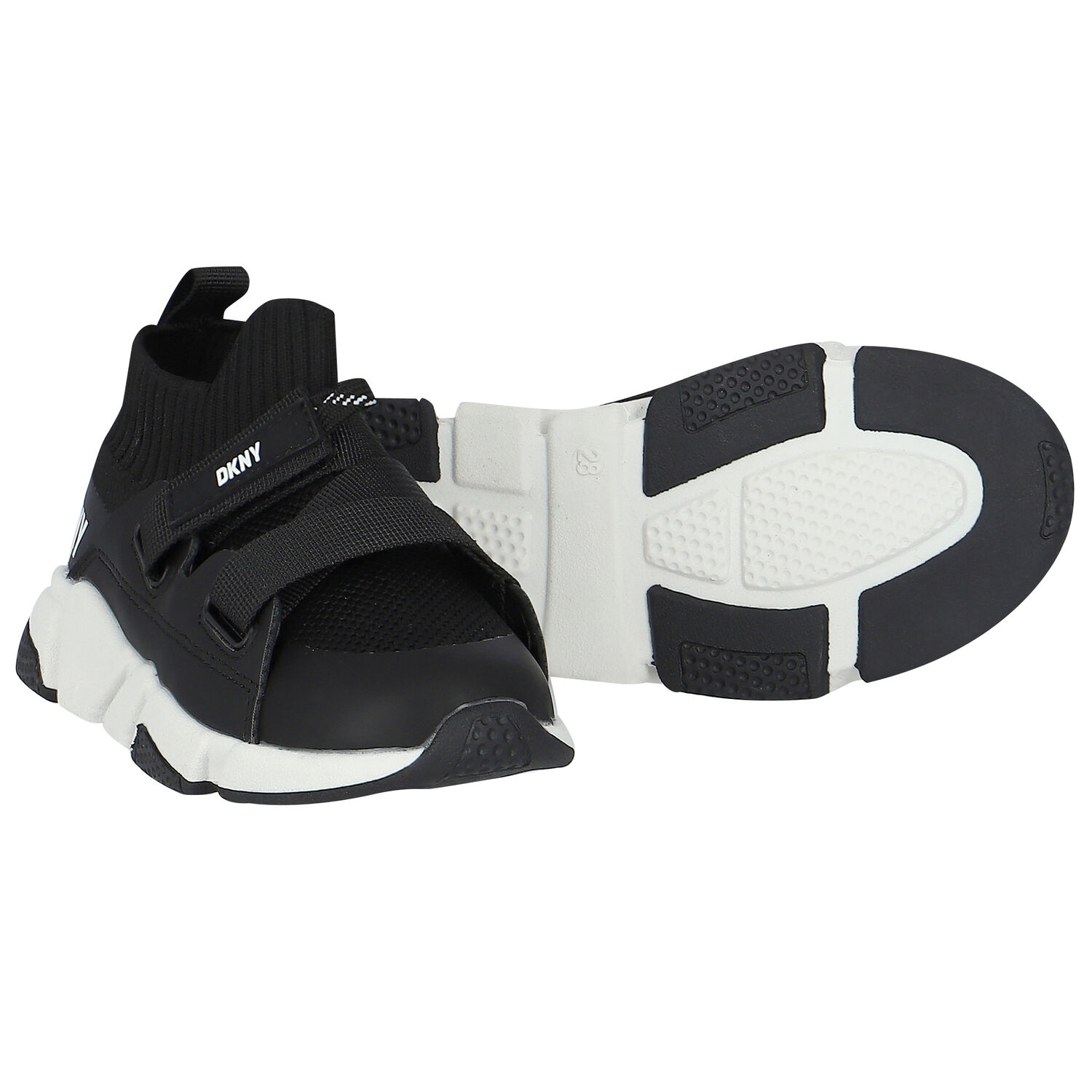 حذاء رياضي بالشعار باللون الاسود والابيض, 1, hi-res