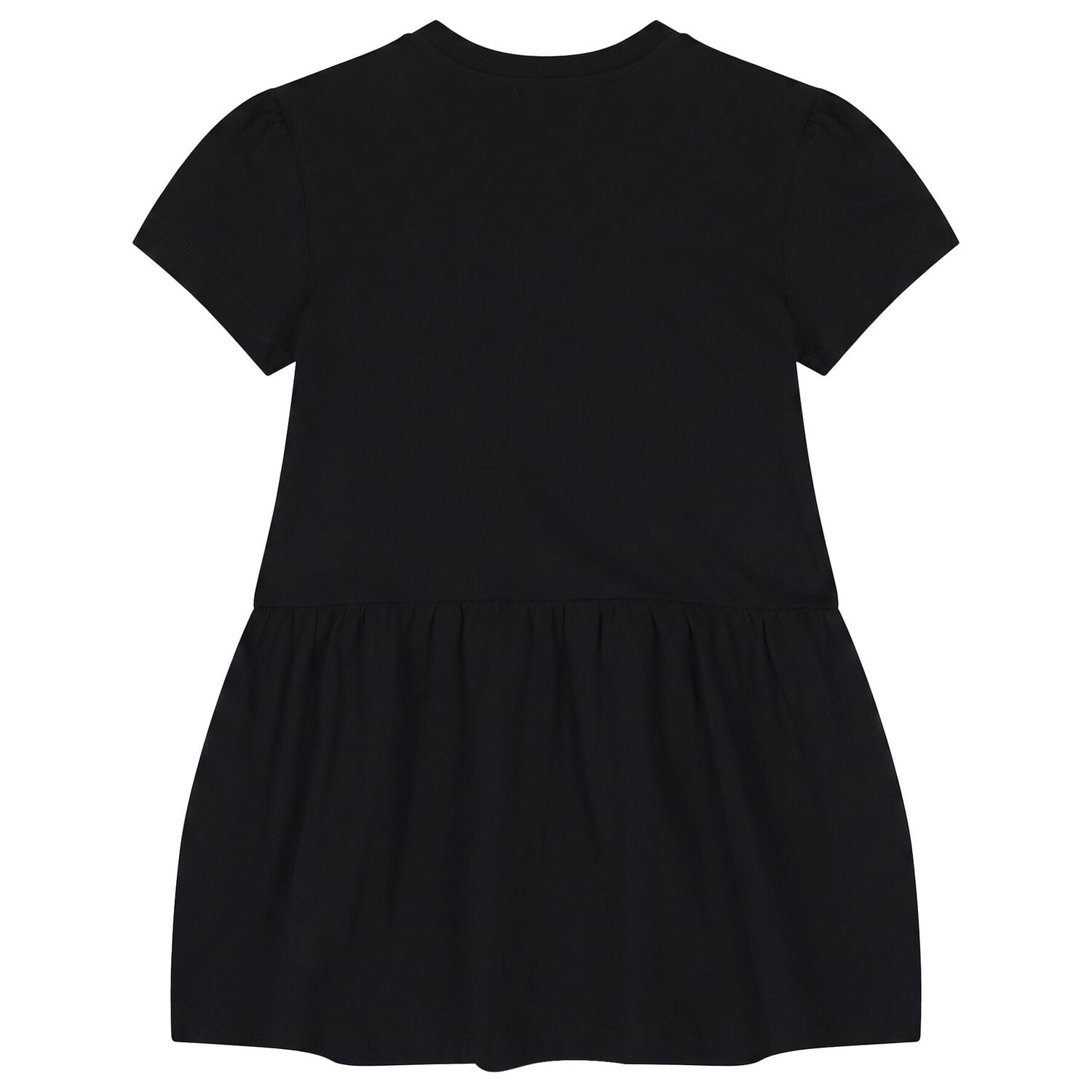 Girls Black Teddy Bear Logo Dress, 4, hi-res