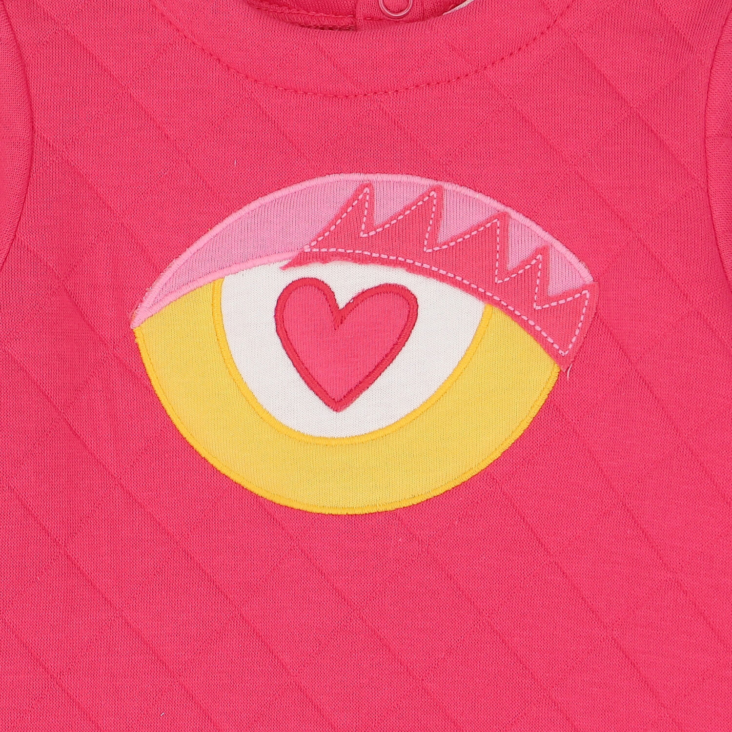 Baby Girls Pink Heart Babygrow, 1, hi-res