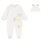Ivory Teddy Bear Babygrow Gift Set, 1, hi-res