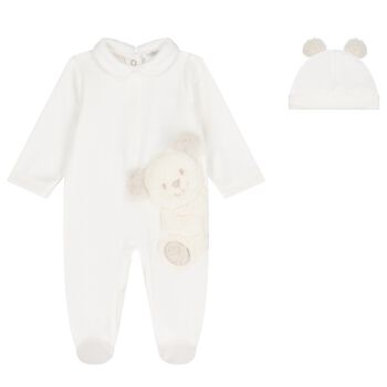 Ivory Teddy Bear Babygrow Gift Set