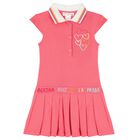 فستان بنات بالشعار بطبعه بولو باللون الوردى, 1, hi-res