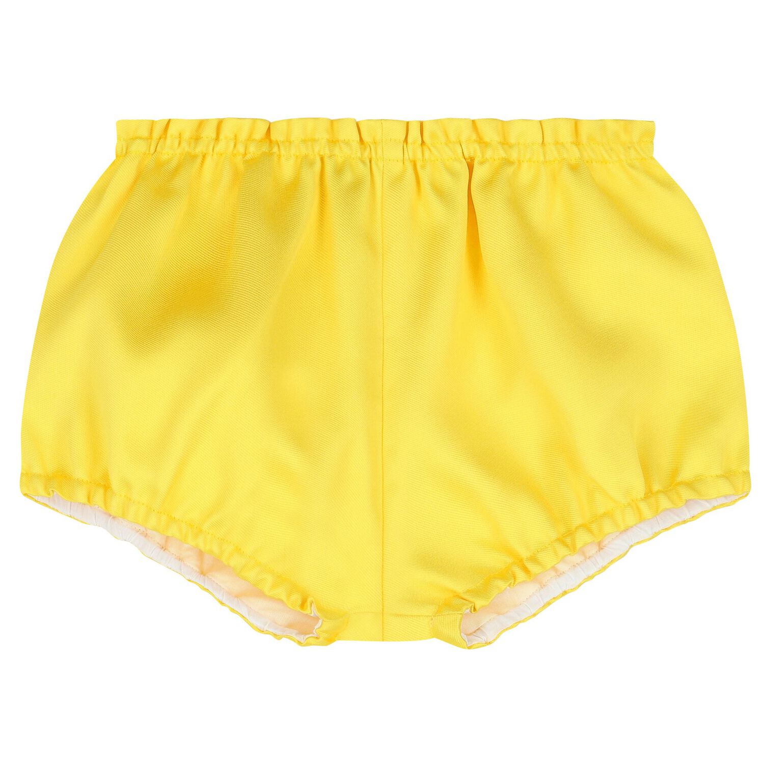 طقم بنات فستان ستان بفيونكة باللون الأصفر, 1, hi-res