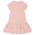 Girls Pink Faux Fur Bag Logo Dress, 3, hi-res