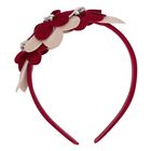 ربطة رأس بنات بطبعة الزهور باللون الأحمر, 3, hi-res