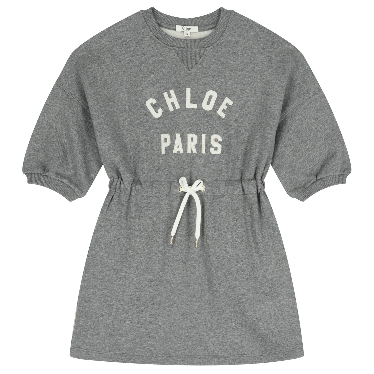 Girls Grey Logo Sweatshirt Dress, 1, hi-res