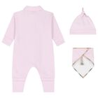 Baby Girls Pink Romper Gift Set, 2, hi-res