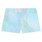 Girls Blue Logo Shorts, 1, hi-res