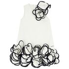 Girls White Floral Dress, 1, hi-res
