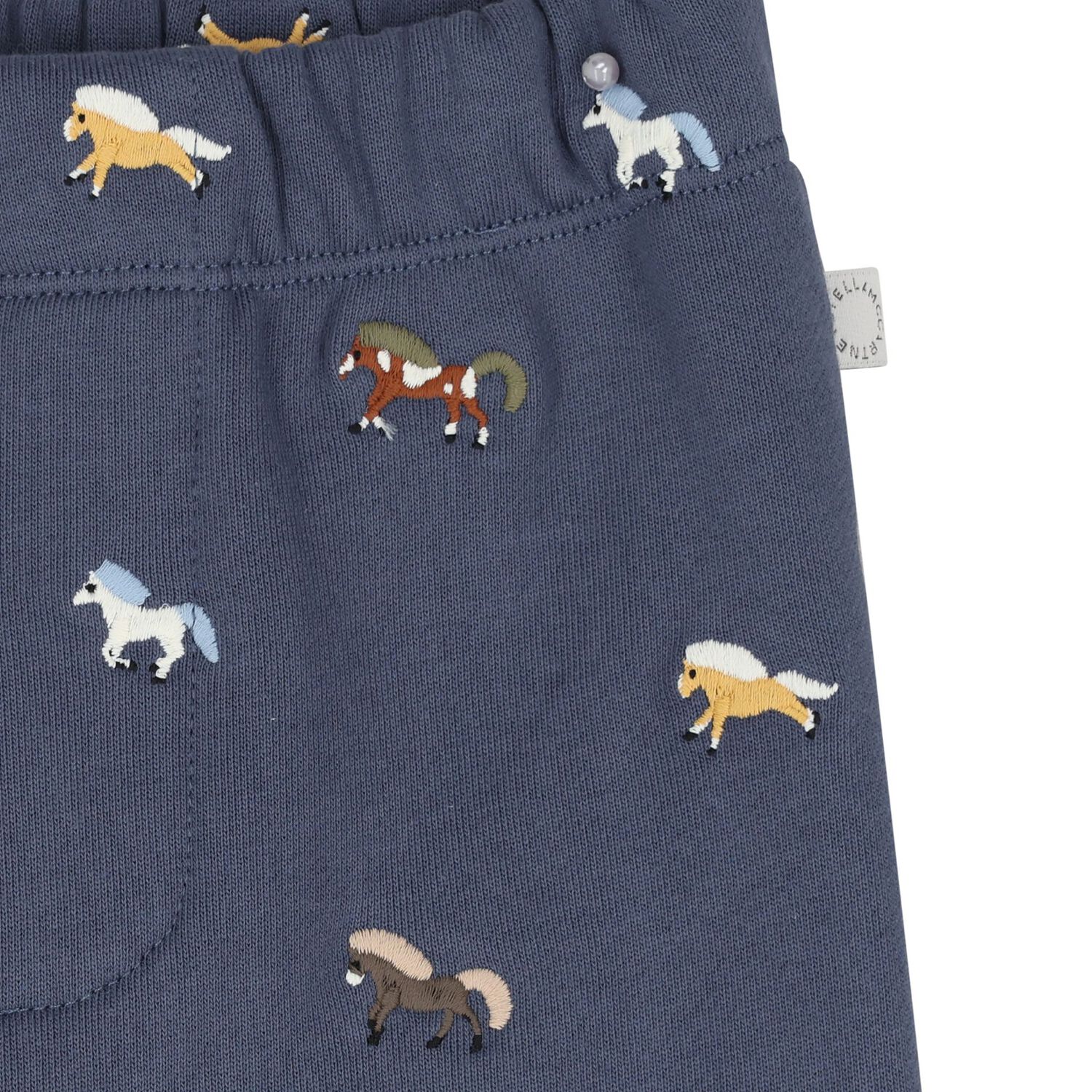 Younger Boys Navy Blue Horse Joggers, 1, hi-res