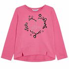 Girls Pink Heart Long Sleeve Top, 2, hi-res