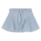 Girls Blue & White Striped Shorts, 1, hi-res