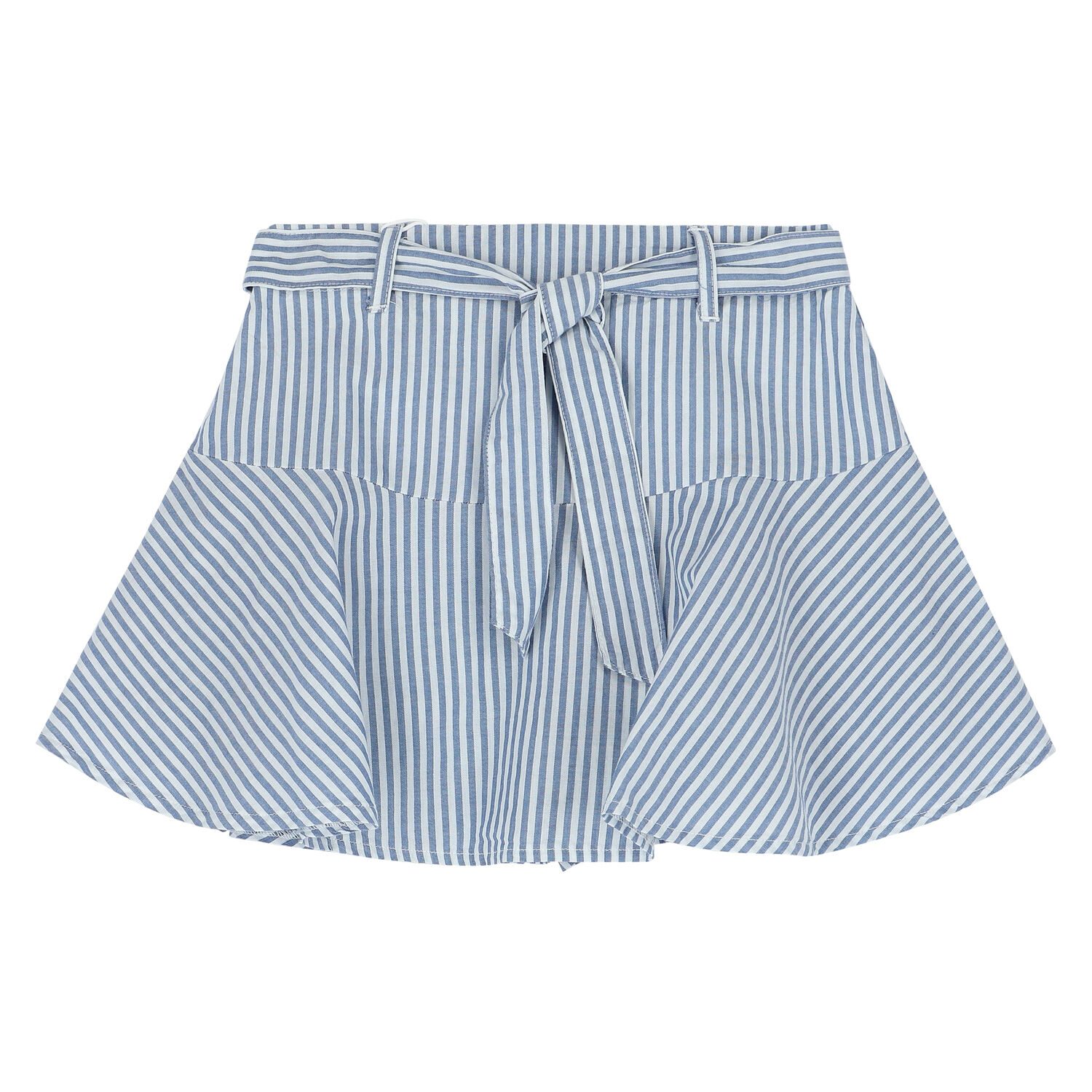 Girls Blue & White Striped Shorts, 1, hi-res