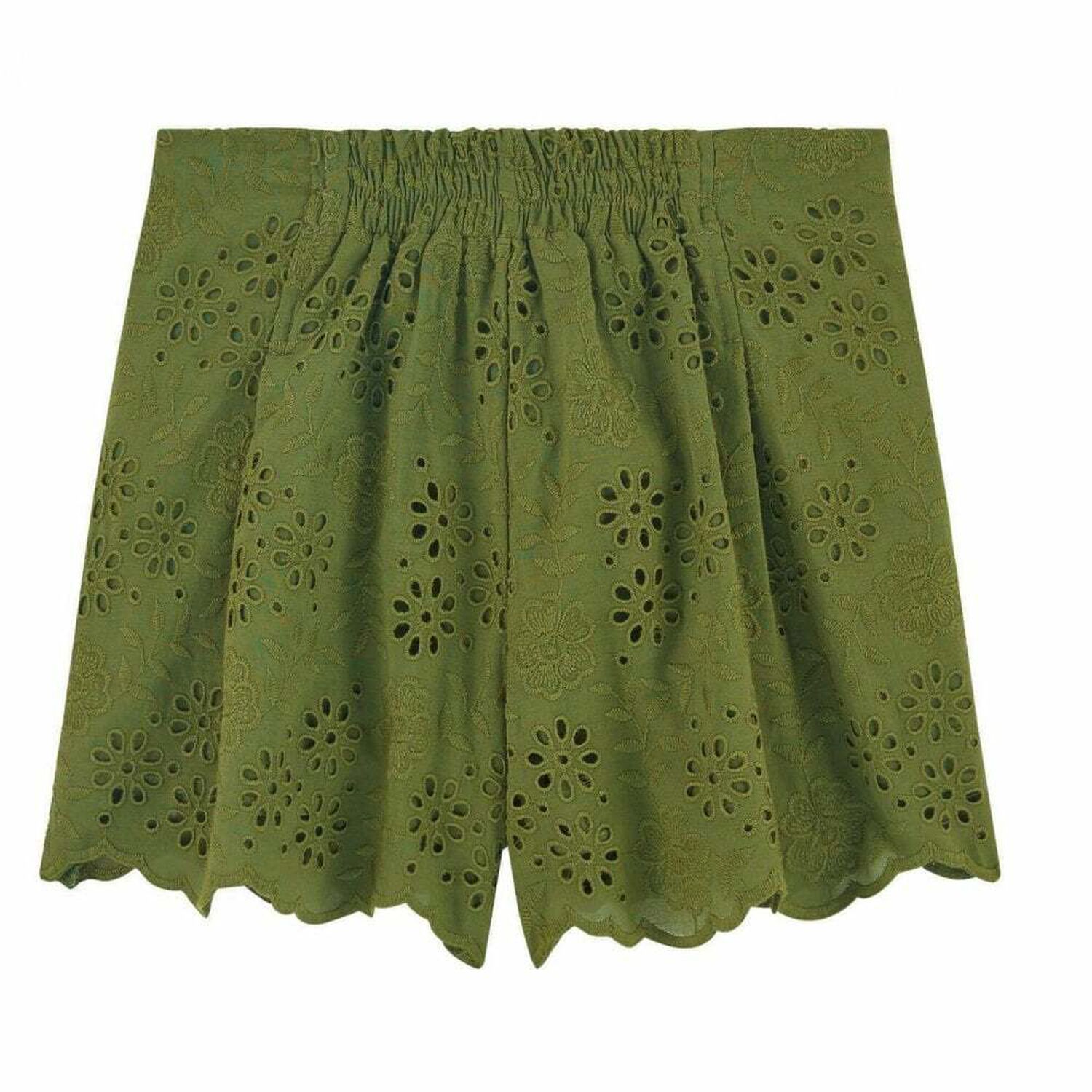 Girls Broderie Anglaise Shorts, 1, hi-res