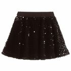 Girls Black Sequin Skirt, 1, hi-res