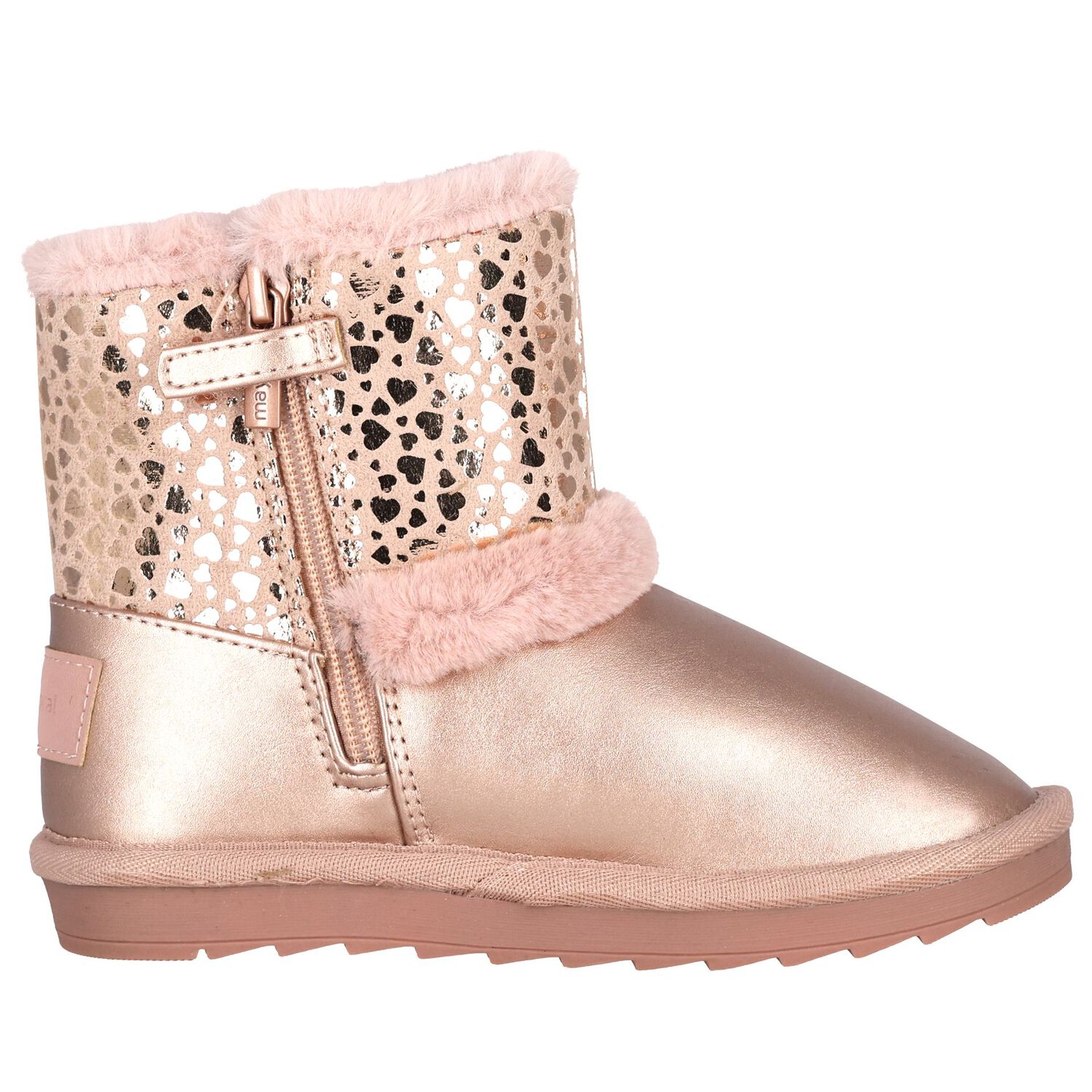 Girls Pink Faux Leather Boots, 1, hi-res