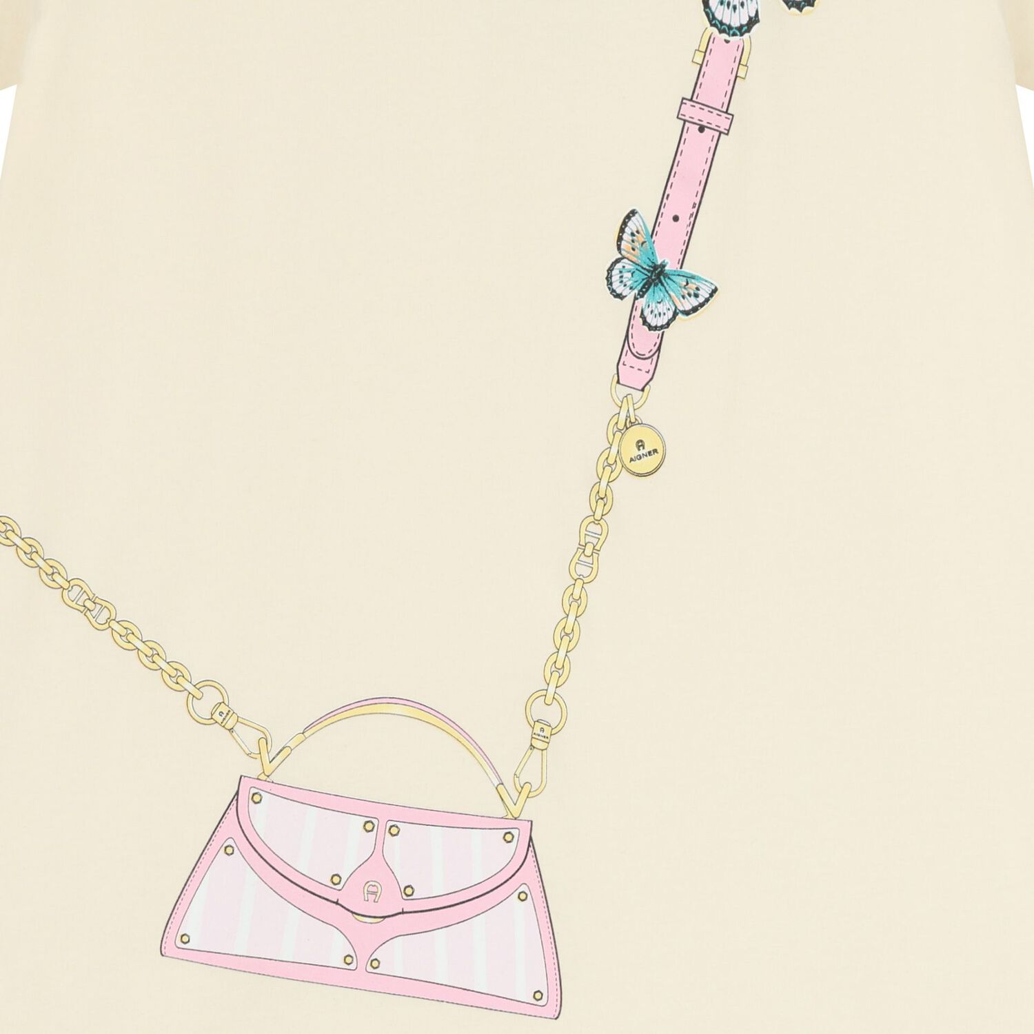 فستان بناتي اللون العاجي بشعار الحقيبة, 1, hi-res